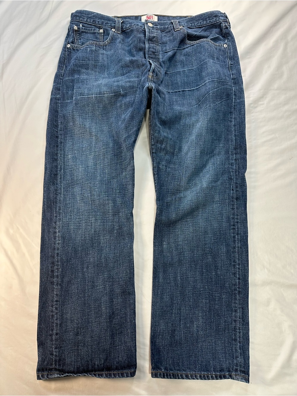 Levi's Men's Bootcut Jeans in Dark Blue Denim 501 jeans size 40x30